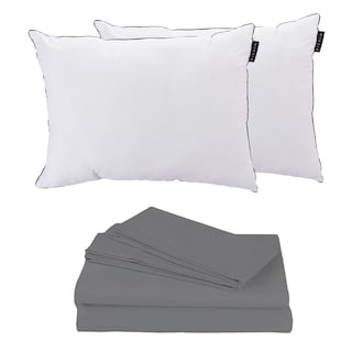 Foto 1 | Foto 1 | Sabanas Basic Gris + Almohada One 2 King Size