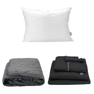 Foto 1 | Foto 1 | Sábanas Dicasa Royal Negro + Protector Lux Gris + Almohada Royal Individual