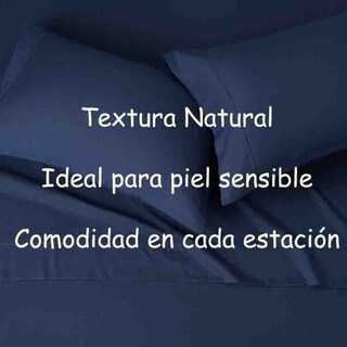 Foto 4 | Foto 4 | Juego de Sabanas 100% Algodón King size Frescas y Transpirables Azul marino Kyuden Home