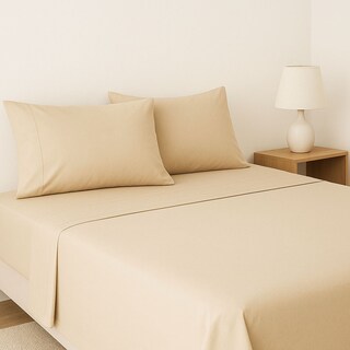 Foto 5 | Foto 5 | Juego de Sabanas 100% Algodón King size Frescas y Transpirables Beige Kyuden Home