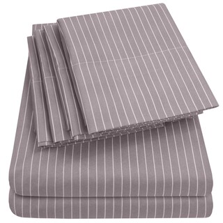 Foto 1 | Foto 1 | Juego De Sábanas Sweet Home Collection Pinstripe Gray Queen - Venta Internacional.