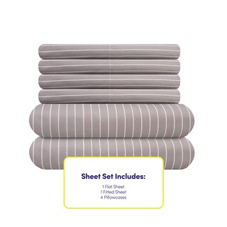 Foto 4 | Foto 4 | Juego De Sábanas Sweet Home Collection Pinstripe Gray Queen - Venta Internacional.