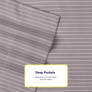 Foto 5 | Foto 5 | Juego De Sábanas Sweet Home Collection Pinstripe Gray Queen - Venta Internacional.