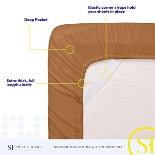 Foto 5 | Foto 5 | Juego De Sábanas Sweet Home Collection, Tamaño Completo, Color Moca, 1800tc - Venta Internacional.