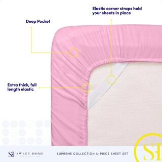 Foto 5 | Foto 5 | Sábanas Sweet Home Collection Supreme Queen Pink - Venta Internacional.