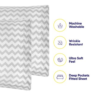 Foto 3 | Foto 3 | Juego De Sábanas Sweet Home Collection Chevron Grey Queen - Venta Internacional.