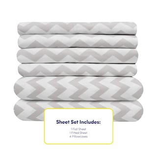 Foto 4 | Foto 4 | Juego De Sábanas Sweet Home Collection Chevron Grey Queen - Venta Internacional.
