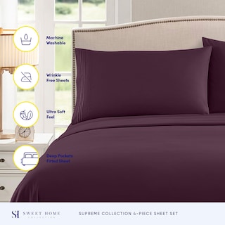 Foto 2 | Foto 2 | Sábanas Sweet Home Collection Supreme Queen Purple - Venta Internacional.