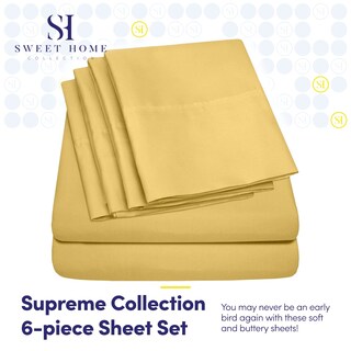 Foto 2 | Foto 2 | Sábanas Sweet Home Collection 1500 Supreme Full Yellow - Venta Internacional.