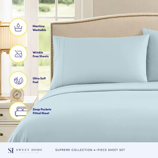 Foto 2 | Foto 2 | Sábanas Sweet Home Collection Rv Short Queen, Color Azul Claro - Venta Internacional.