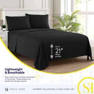 Foto 3 | Foto 3 | Juego De Sábanas Sweet Home Collection, Tamaño Completo, Color Negro - Venta Internacional.