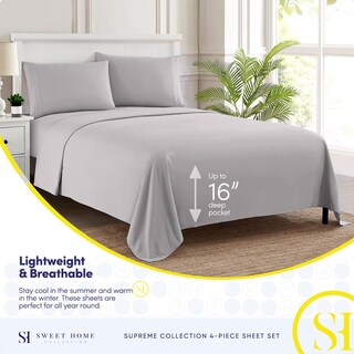 Foto 3 | Foto 3 | Juego De Sábanas Sweet Home Collection Split King Silver 1800tc - Venta Internacional.