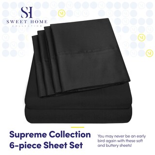 Foto 2 | Foto 2 | Juego De Sábanas Sweet Home Collection Supreme 1500 Queen Black - Venta Internacional.