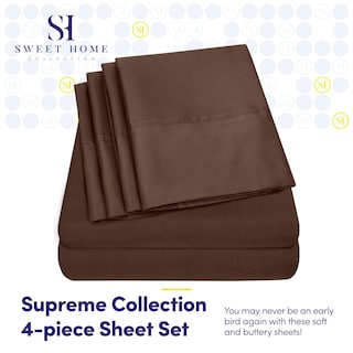 Foto 2 | Foto 2 | Juego De Sábanas Sweet Home Collection 1500 Supreme Twin Xl Marrón - Venta Internacional.