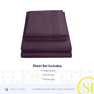 Foto 4 | Foto 4 | Juego De Sábanas Sweet Home Collection 1800 Supreme Twin Xl Morado - Venta Internacional.