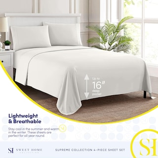 Foto 3 | Foto 3 | Juego De Sábanas Sweet Home Collection Split King Ivory - Venta Internacional.