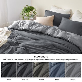 Foto 7 | Foto 7 | Juego de Edredón Bedsure Tamaño Queen Reversible Gris 3 Piezas - Venta Internacional