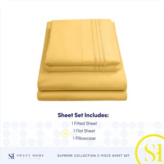 Foto 4 | Foto 4 | Juego De Sábanas Sweet Home Collection 1800 Supreme Twin Xl, Color Amarillo - Venta Internacional.