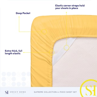 Foto 5 | Foto 5 | Juego De Sábanas Sweet Home Collection 1800 Supreme Twin Xl, Color Amarillo - Venta Internacional.