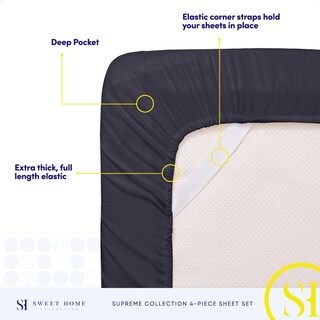 Foto 5 | Foto 5 | Sábanas Colección Sweet Home Supreme King Navy - Venta Internacional.