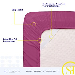 Foto 5 | Foto 5 | Juego De Sábanas Sweet Home Collection California King Berry - Venta Internacional.
