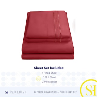 Foto 4 | Foto 4 | Sábanas Sweet Home Collection Supreme Queen Burgundy - Venta Internacional.