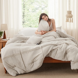 Foto 4 | Foto 4 | Juego de Edredón Bedsure King Beige Plisado 4 Piezas - Venta Internacional