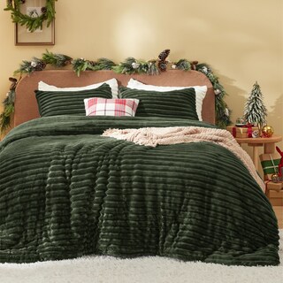Foto 1 | Foto 1 | Juego De Edredón Bedsure Fluffy King Size, Color Verde Oliva, 3 Piezas - Venta Internacional.