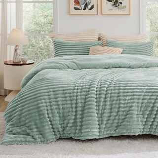 Foto 2 | Foto 2 | Juego De Edredón Bedsure Fluffy Queen Con 2 Fundas De Almohada De Color Verde Salvia - Venta Internacional.