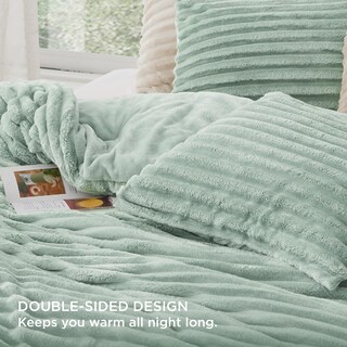 Foto 3 | Foto 3 | Juego De Edredón Bedsure Fluffy Queen Con 2 Fundas De Almohada De Color Verde Salvia - Venta Internacional.