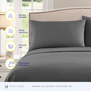 Foto 2 | Foto 2 | Sábanas Sweet Home Collection King Size, Color Gris 1800tc - Venta Internacional.