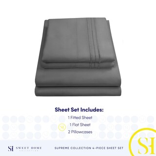 Foto 4 | Foto 4 | Sábanas Sweet Home Collection King Size, Color Gris 1800tc - Venta Internacional.