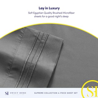 Foto 6 | Foto 6 | Sábanas Sweet Home Collection King Size, Color Gris 1800tc - Venta Internacional.