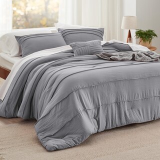 Foto 1 | Foto 1 | Juego de Edredón Bedsure Queen Pinch Pleat 4 Piezas Gris - Venta Internacional