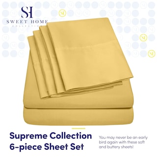 Foto 2 | Foto 2 | Juego De Sábanas Sweet Home Collection 1500 Supreme Queen Yellow - Venta Internacional.