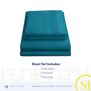 Foto 4 | Foto 4 | Juego De Sábanas Sweet Home Collection 1800 Supreme Twin Teal - Venta Internacional.