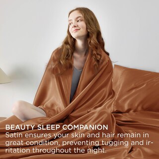 Foto 4 | Foto 4 | Juego De Sábanas De Satén, Tamaño Completo, Color Naranja Quemado, 4 Piezas - Venta Internacional.