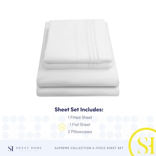 Foto 4 | Foto 4 | Sábanas Sweet Home Collection King Size, Color Blanco 1800tc - Venta Internacional.