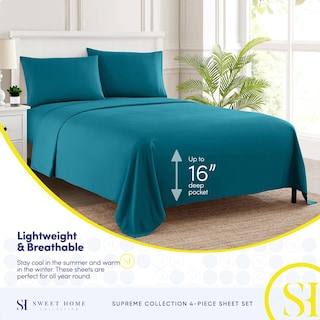 Foto 3 | Foto 3 | Juego De Sábanas Sweet Home Collection 1800 Supreme Twin Teal - Venta Internacional.