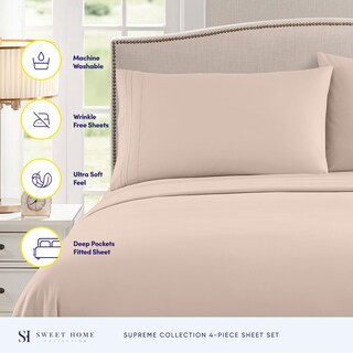 Foto 2 | Foto 2 | Juego De Sábanas Sweet Home Collection Split King Beige - Venta Internacional.