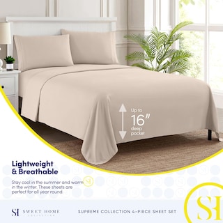 Foto 3 | Foto 3 | Juego De Sábanas Sweet Home Collection Split King Beige - Venta Internacional.