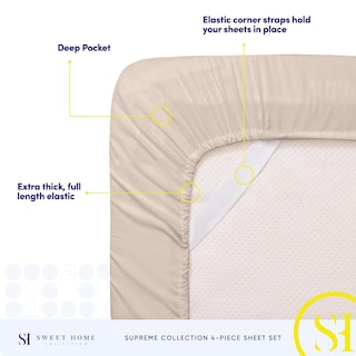 Foto 5 | Foto 5 | Juego De Sábanas Sweet Home Collection Split King Beige - Venta Internacional.