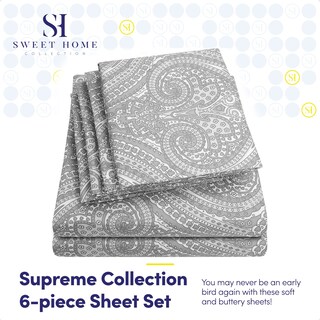 Foto 2 | Foto 2 | Juego De Sábanas Sweet Home Collection Paisley Queen, 6 Piezas - Venta Internacional.