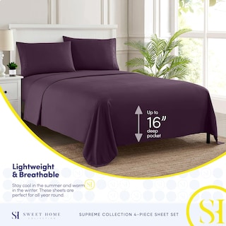 Foto 3 | Foto 3 | Juego De Sábanas Sweet Home Collection California King Purple - Venta Internacional.