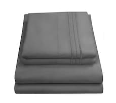 Juego De Sábanas Sweet Home Collection 1800 Supreme Twin Grey - Venta Internacional.