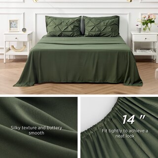 Foto 5 | Foto 5 | Juego De Edredón Bedsure Twin, Verde Oliva, Con Sábanas, 5 Piezas - Venta Internacional.