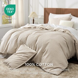 Foto 3 | Foto 3 | Juego de Funda de Edredón King Bedsure Beige 100% Algodón - Venta Internacional