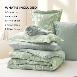 Foto 7 | Foto 7 | Juego de Edredón Bedsure Queen Con Estampado Floral Verde Salvia 7 Piezas - Venta Internacional