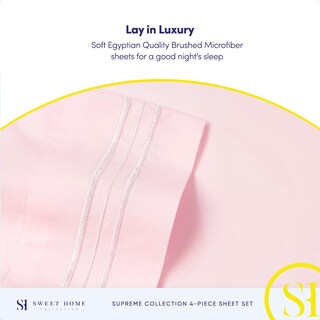 Foto 6 | Foto 6 | Juego De Sábanas Sweet Home Collection 1800 Supreme Twin, Color Rosa Pálido - Venta Internacional.