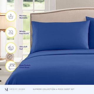 Foto 2 | Foto 2 | Juego De Sábanas Sweet Home Collection Split King Royal Blue - Venta Internacional.